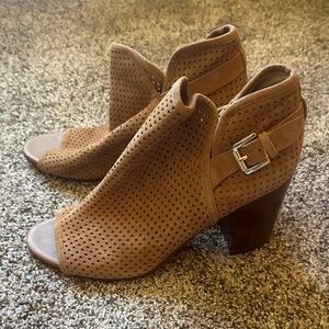 Sam Edelman Brown Peep-Toe Heeled Boots